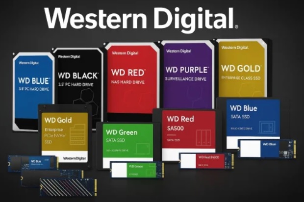 نمای کلی از مجموعه رنگ‌های هارد WD